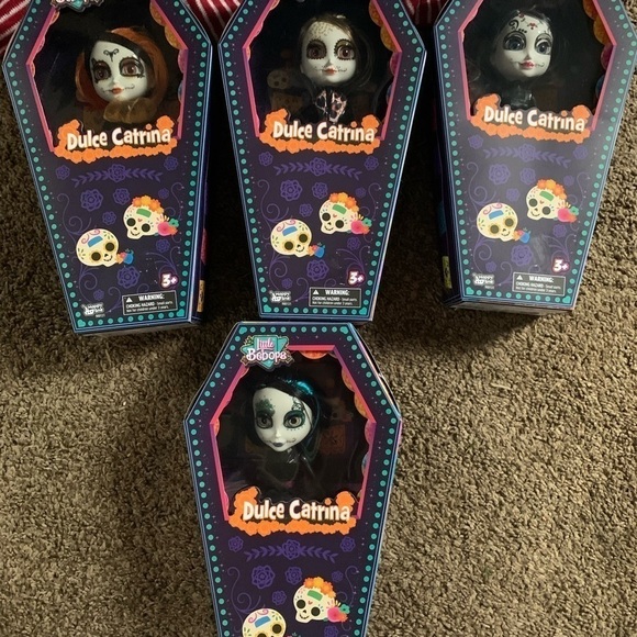 Collectible Little Bebops "Dulce Catrina" Set of 4 – Day of the Dead Dolls - Picture 1 of 9